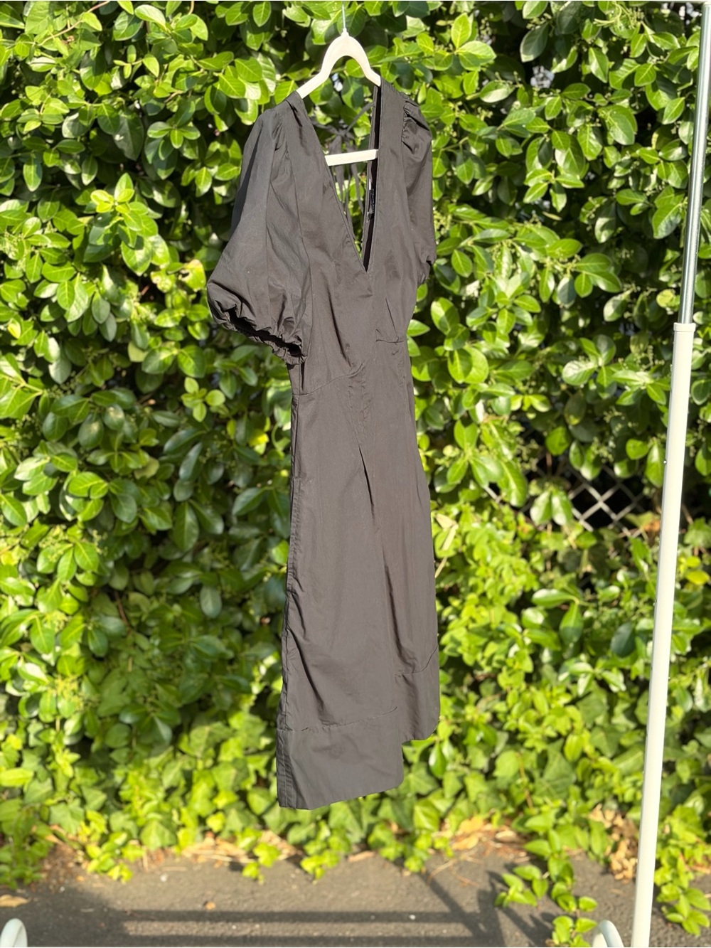 Club Monaco Black V-Neck Dress with Tie Straps
